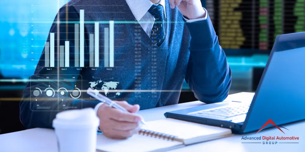 Man working in front of laptop