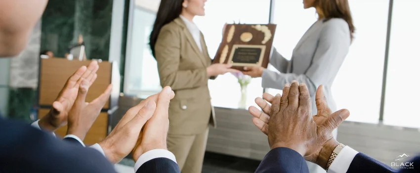 Plaque-awarding ceremony.