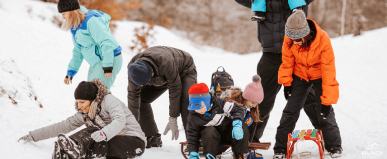 Family enjoying the snow.